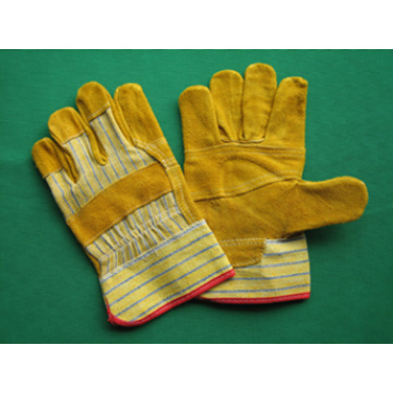 Yellow Cow Split Leather Full Palm Working Glove-3057